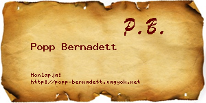 Popp Bernadett névjegykártya