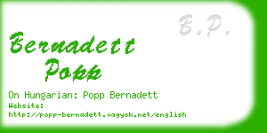 bernadett popp business card